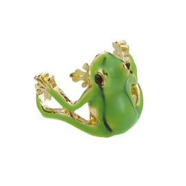 FORUBUS Tree Frog Ring – Cute Creative Frog Open Design Ring Jewelry for Women, Fun Animal Ring in Green or Blue