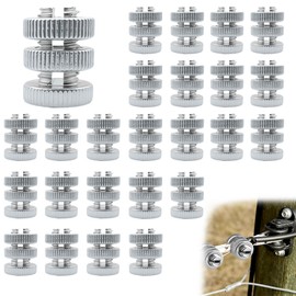 25 Pcs Aluminum Split Bolt Joint Clamp Silver Fence Wire Clamps Heavy Duty Split Bolt Joint Connectors Multi-Line Tap Clamps for Multiple Electric Fence Lines Durable Fencing Hardware