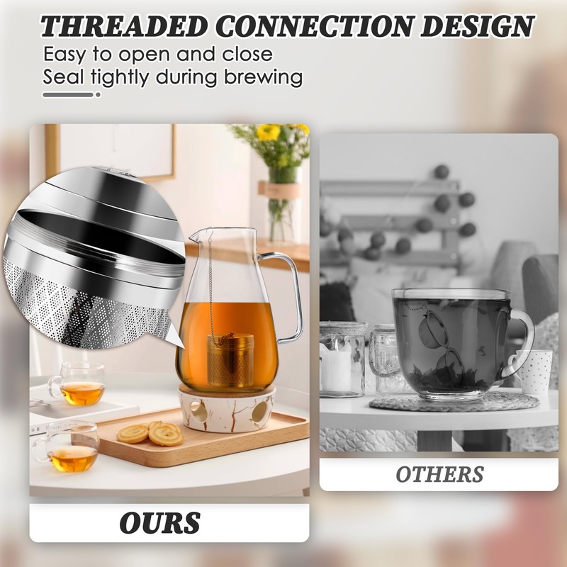 Yoassi Tea Infusers for Loose Tea, 2 Pack Extra Fine
