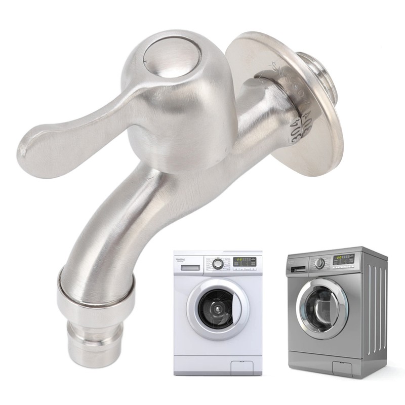G1/2 Washing Machine Tap Leakage Proof Cold Water Stainless Steel