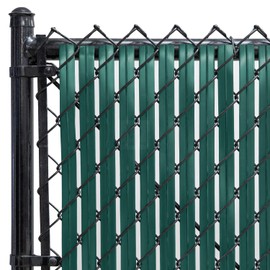 Chain-Link Fence Blade Slats with Bottom Lock (6-ft, Green)