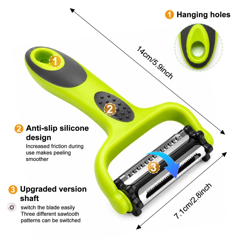 3-in-1 Vegetable Peeler, Julienne Peeler & Vegetable Slicer Kitchen Tool