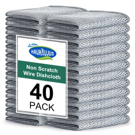 HAUHAUJUS Non Scratch Wire Dishcloth, 40 Pack