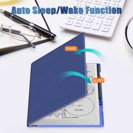 DINGGUAGUA Case Compatible with Remarkable Paper Pro 11.8 Paper Tablet 2024, Folio Protective Case with Pen Holder, Dark Blue