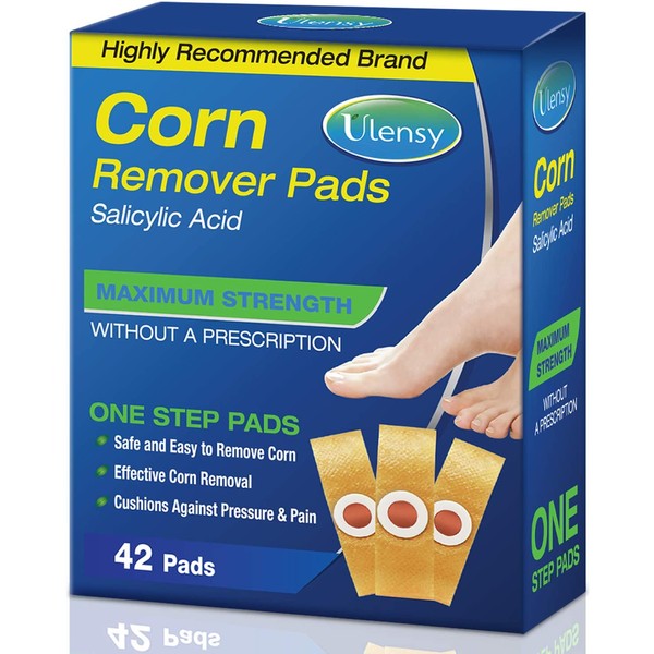 Corn Remover, 42 Corn Remover Pads, High Efficacy Corn Treatment Pads, Toe and Callus Corn Removal, Best Corn Remover Pads for Foot Corn Removal, 42 Pads