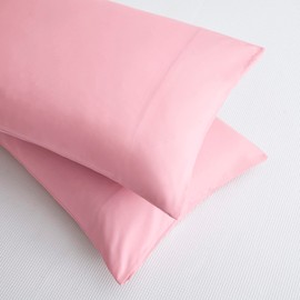 NookZuzu Ultra Soft 1800 Thread Microfiber Pillow Cases Pillowcases with Envelope Closure Pink Set of 2 Queen Size 20 x30 Wrinkle, Fade and Microfiber Resistant Pillowcases