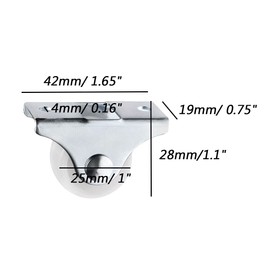 QOPAHI Castor Wheels, 25mm Heavy Duty Castors Non-Swivel Trolley Wheels Small Caster Wheels for Replacement Chair Table Dolly Trolley Fixed Castor, Pack of 8