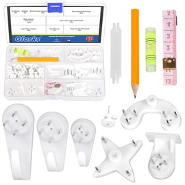 Glarks 68pcs Concrete Wall Hooks Kit, Invisible Nail Wall Screw Hangers, Non-Trace Invisible Nail Wall Hooks, Invisible Nail Screws Wall Hooks, Invisible Nail Hangers for Wall Non Trace Hanging Hooks