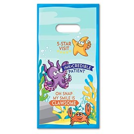 FlosSeas Dental Giveaway Bags, 6" x 12", Pack of 100