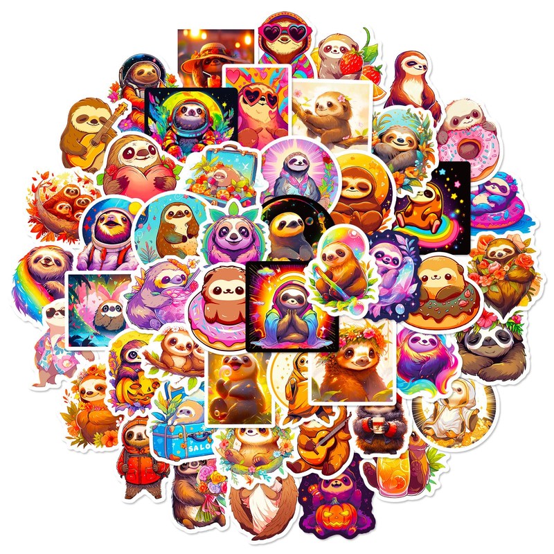 50 Lazy Stickers Vinyl Waterproof Aesthetical Scrapbooking Sticker Pack for