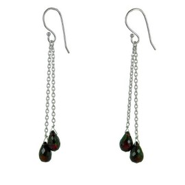 Franki Baker Garnet Gemstone & Sterling Silver Drop Earrings
