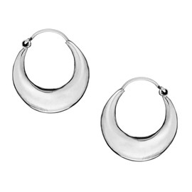 81stgeneration Women's 925 Sterling Silver 25 mm Chunky Thick Creole Sleeper Hoop Earrings