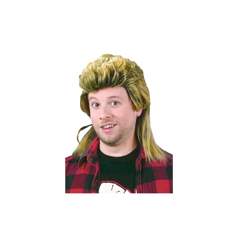Fun World Men's Mullet Wig Accessory, yellow, Standard