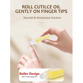 Natural Cuticle Oil for Nails Essential Oil Revitalizing Overnight Hydration for Dry Cuticles with Vitamin E Repaired Softener Nail Strengthener Protector for Damaged Skin (8ml, Lemon)