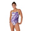 Speedo Womens Modern Cyclone Swirl Flyback 1Pc, Team Purple, 12/38