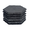 Argon Tableware Hexagon Slate Drinks Coasters - Rustic Home Bar