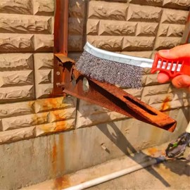 Stainless Steel Wire Brush General Purpose Crimped Long Handled Wire Brush for Cleaning Paint, Welding Slag, Rust Removal and Surface Preparation