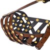 OOPSDOGGY Pitbull Dog Muzzle for Large Dogs - Leather Breathable