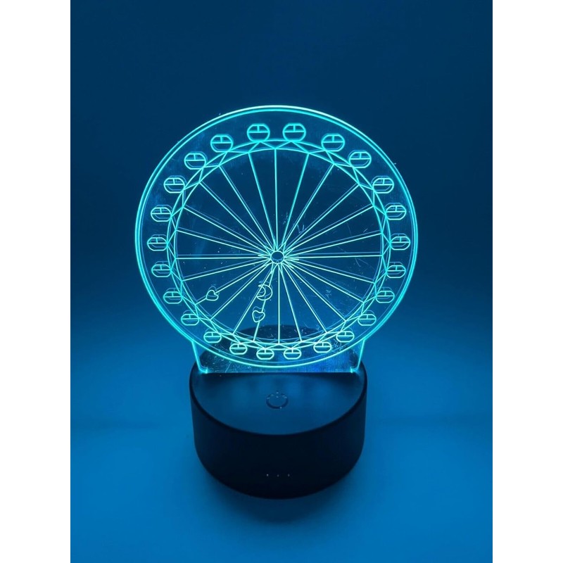 POGSTER 3D Ferris Wheel Lamp – 7-Color Changing LED Night