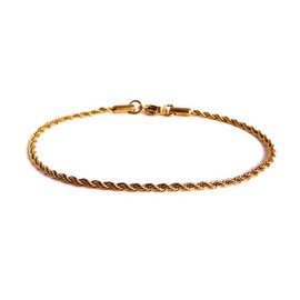 LUXSTAR Stainless Steel Twist Chain Bracelet, Thin, Hypoallergenic, Men's, Women's, Metal, No Stone
