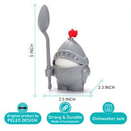 Arthur- Soft or Hard Boiled Egg Cup Holder With a Spoon Included- Knight Design - Kitchen Utensil Decor by Peleg Design
