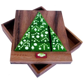 LOGOPLAY The Christmas Tree - Wooden Puzzle - Thinking Game - Puzzle Game - Patience Game - Logic Game Made of Wood