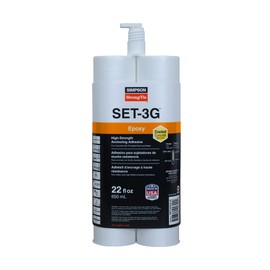 Simpson Strong-Tie SET-3G22-N High-Strength Epoxy Anchoring Adhesive for Threaded Rods, Rebar & Dowels - Superior Bond Strength, Fast Curing, 22 oz Side-by-Side Cartridge