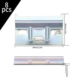 Pack of 8 Hanging Rail Support Plate Wall Bracket Metal Wall Brackets Wall Rail for Hanging Cabinet Hanger Wall Cabinet