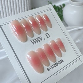 Pink Syrup Blusher ㅣ What are we doing with our nails? Homemade nail tips - Stiletto / 핑크 시럽 블러셔 ㅣ 우리네일뭐해 수제네일팁 - 스틸레토