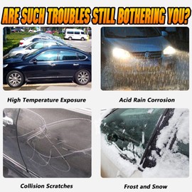 QUYDDC Full Car Cover All Weather Universal Fit for Sedan, Waterproof Snow Proof UV Proof Scratch Proof Bird Proof Excrement with Zipper Cotton -Silvery, Body Length 205"-216"/17-18 ft