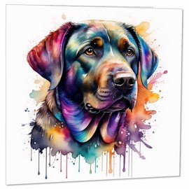Watercolour Labrador Greeting Card Labrador Birthday Card 145 x 145mm