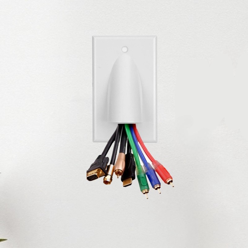 Qianly Cable Pass Through Wall Plate DIY Home Audio Accessories