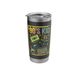 90's kid 1990s vintage retro blaster and casette Stainless Steel Insulated Tumbler