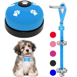 KEXIAVA 2 Pcs Dog Bells Toilet Training Dog Doorbell Dog Training Bell for Puppy Potty Adjustable Strap Dog Door Bell and Communication Device Dog Bell Cat Puppy Interactive Bell (Light Blue)
