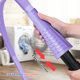 Sealegend 2 Pieces Dryer Vent Cleaner Kit and Dryer Lint Brush Vacuum Hose Attachment Brush Lint Remover Dryer Vent Vacuum Hose Replacement Parts Purple