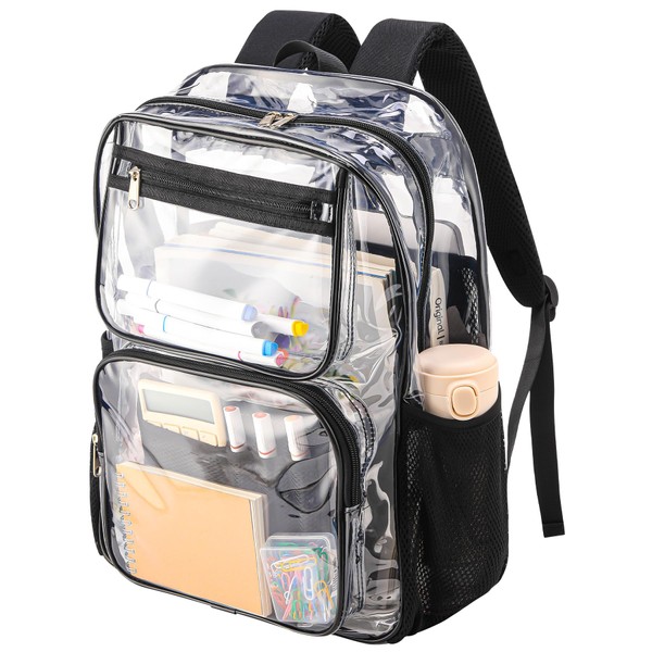 BORMELUN Heavy Duty Clear Bookbag for School or Stadium Events