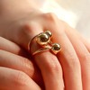 Layered Ball Statement Wrap Ring for Women Simple Chunky 14k