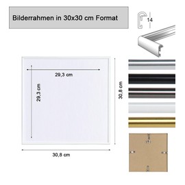 Plastic Picture Frame, Lifestyle Photo Frame, Collage Wall Decoration, Poster Photo Style Colour: Silver. Format: 30 x 30 cm