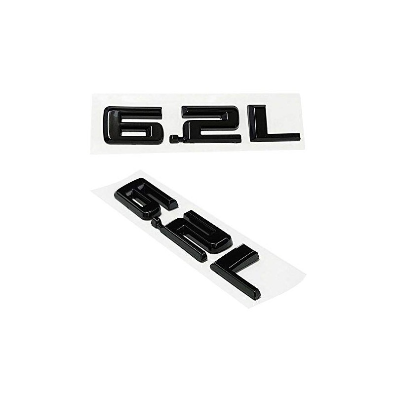 2pcs 6.2L Emblems 3D Hood Badge Logo Compatible Replacement for