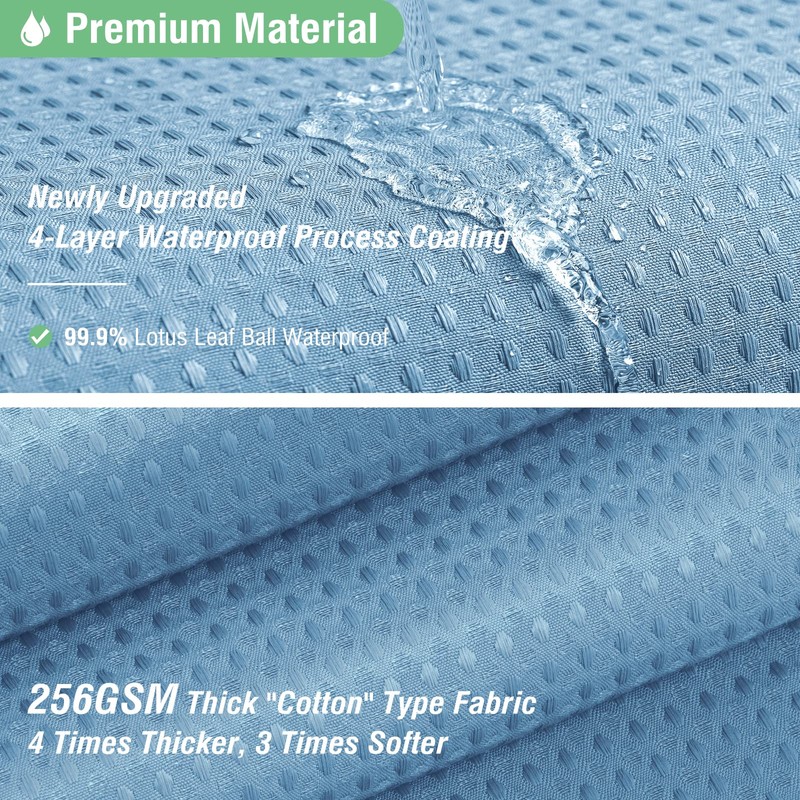 Dynamene Extra Long Shower Curtain - 84 Inch Long Blue