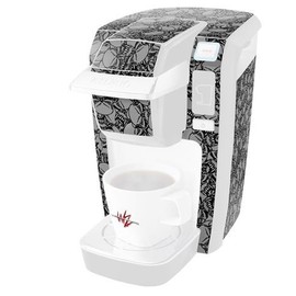 WraptorSkinz Decal Style Vinyl Skin compatible for Keurig K10 / K15 Mini Plus Coffee Makers Scattered Skulls Gray (COFFEE MAKER NOT INCLUDED)