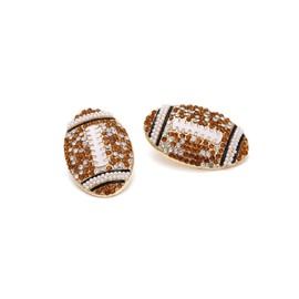 Football Statement Earrings for Women, American Football Stud Earrings for Girls, Pearl Football Earrings Hypoallergenic, Beaded Football Earrings Studs, Football Sports Ear Studs
