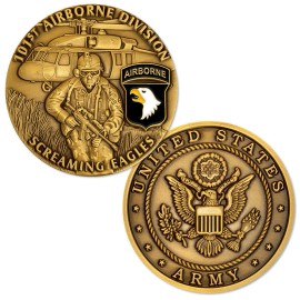 ARMY 101ST AIRBORNE SCREAMING EAGLES 1.75" CHALLENGE COIN