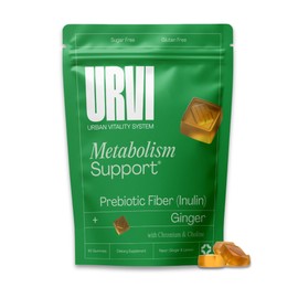 URVI URVI? Metabolism Support Supplement Gummies C Chromium Picolinate, Choline, Prebiotic Fiber Inulin & High Potency Ginger Extract C Supports Gut Health C Sugar-Free, Gluten-Free C Ginger-Lemon Flavor