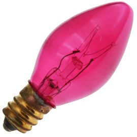 Decorative/Novetly 7C7/TPK 120V, 7 Watt, E12 Candelabra Base, Transparent Pink Light Bulb (1 Pack)