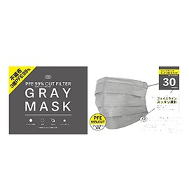 GRAYMASK Non-Woven 3-Layer PFE Mask (30 Pieces x 5 Boxes), Gray Mask, Face Line Clean and Wide Design (5)