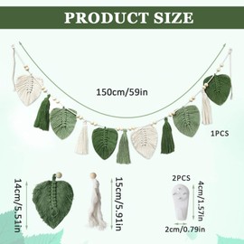 QINGYIWL Macrame Wall Hanging, Tapestry Boho Decoration, Macrame Garland for Living Room, Bedroom, Balcony, Children's Room