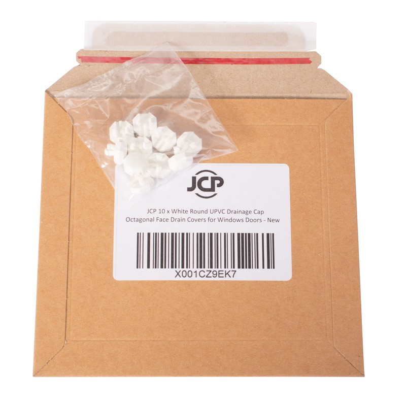 JCP 10 x White Round UPVC Window Drainage Cap Octagonal