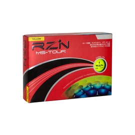 RZN Golf MS-TOUR Golf Balls, 3 Pieces, 1 Dozen (12 Pieces), Yellow, Resin Golf