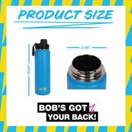 BOB THE COOLER CO - 26oz The Big Swig Double Wall Vacuum Insulated Water Bottle with Spout Lid, Made of Stainless Steel, Leak Proof, Great for Sports, Travel, & More